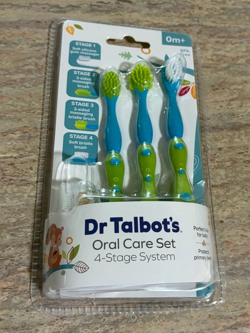 Dr. Talbot's Kids Oral Care Set- 4-Stage Toothbrush System & Babyganic repellent